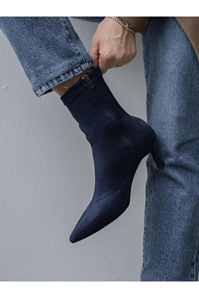 ECENİN BUTİĞİ Bobby Streç Lacivert Süet Bot