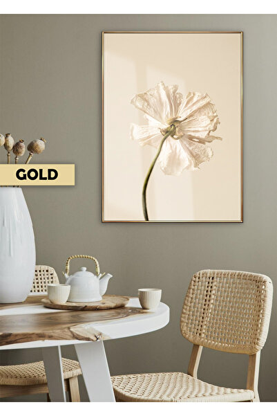 Harikabirev HARİKABİREV | MODEL DE FLORI ALBE BLOOMY | TABLA DE STICLA TEMPLATA CU CADRU, SIMPLE, VERTICALA