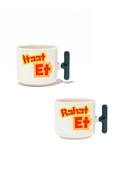 baskigo.com Obey Relax 2-Piece Latte Cup - Gift Ceramic Mug