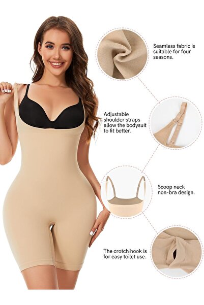 OEM Shapewear Body for Women with Open Bust and Adjustable Straps