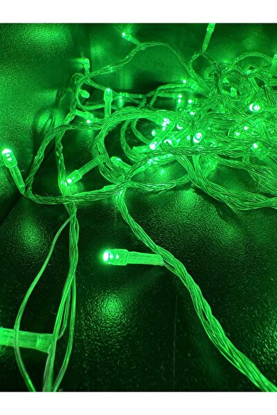 Işık kasabası 10 Metre 100 Ledli Fişli Led Işık Yeşil Dekor Lambası Yılbaşı A...