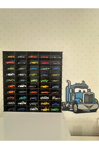 OrencCraft Oyuncak Araba Rafı 50'li siyah