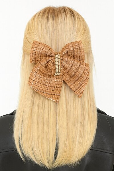 TAKIŞTIR Coffee Color Ribbon Figured Stone Detailed Vending Machine Buckle