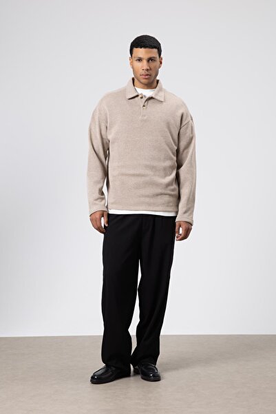 VAMOSCLO oversized Πλεκτό πουλόβερ με λαιμόκοψη με βιζόν