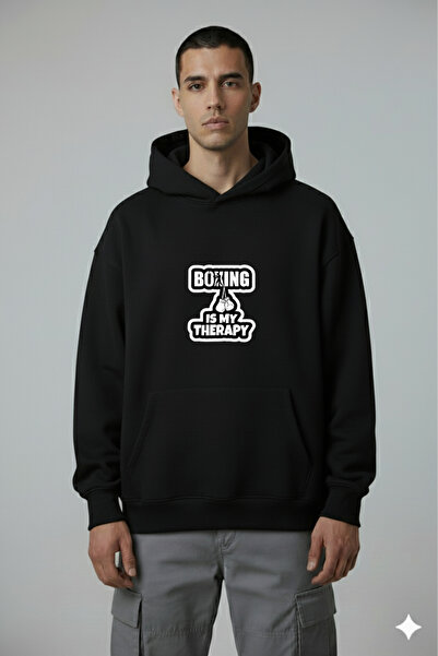 LORVEX Boxul este terapia mea Imprimeu Oversize Pulover pentru bărbați tricou