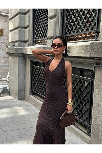 MY DEPO Дамска пола без гръб с тюл и дантела, дълго рокля