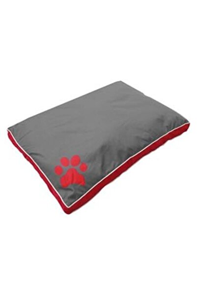 OEM Anthracite Red Pet Cushion with Paw Pattern 76 x 50 x 6 cm