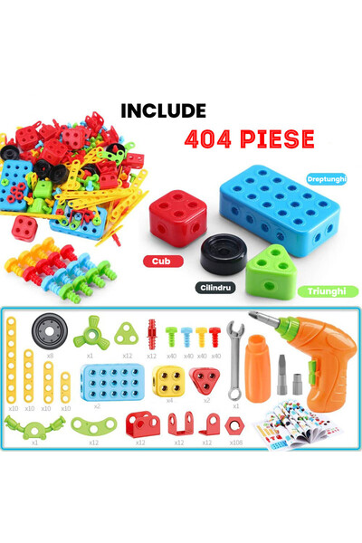 Pitikot Educational and interactive STEM toy 404 pieces 3D puzzle construction set