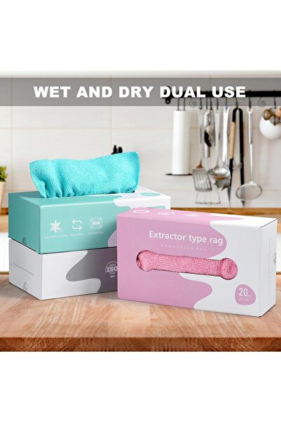 Generic Microfiber Cleaning Cloths in Box (20 Count) 7.9 x 7.9 cm Gray