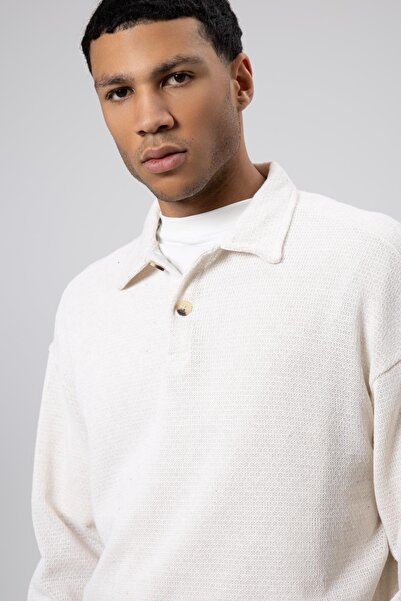 VAMOSCLO oversized Πλεκτό πουλόβερ με λαιμόκοψη εκρού