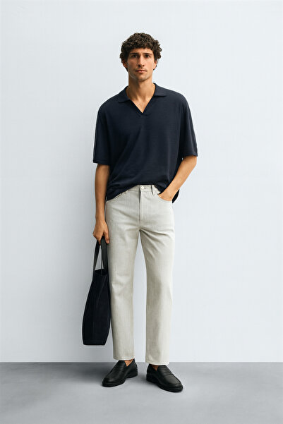 Redmont Atelier Erkek Dokuma Kumaş Pantolon – Slim Fit, %100 Pamuk, Düz Kesim, Şık Günlük ve Ofis Kombinleri İçin