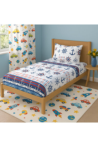 sehra Pillowcase 70% Cotton Mold Rose Flower Geometric Car Nautical Star Children Patterned