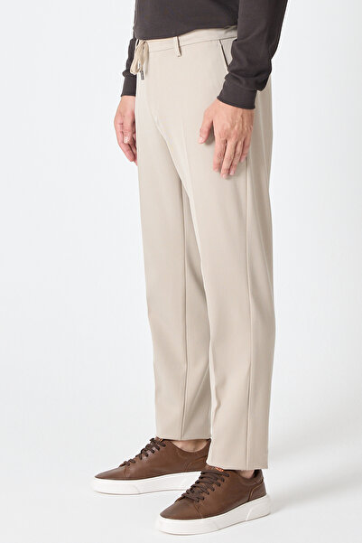 Frappoli Rollex Ανδρική Κρέμα Παντελόνι Jogger με κορδόνια με λύκρα που μπορεί να φορεθεί για 4 εποχές