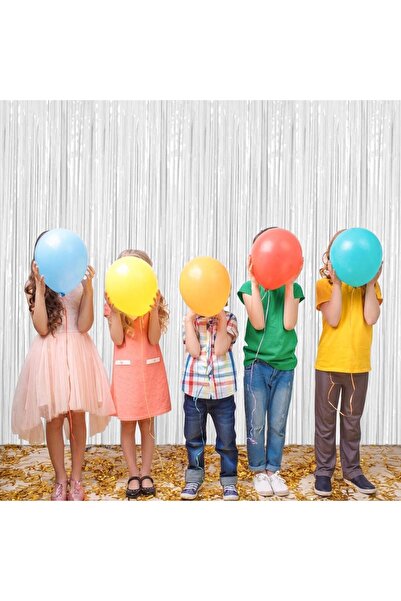 MARKQ White Foil Fringe Curtain 1×2m Metallic Tinsel Party Backdrop for Birthday, Wedding, Baby Shower [2]