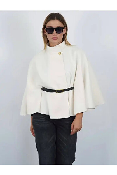 cemo Pelerin Panço Kaban İnce Kaşe Kemer Hediyeli Gold Düğmeli