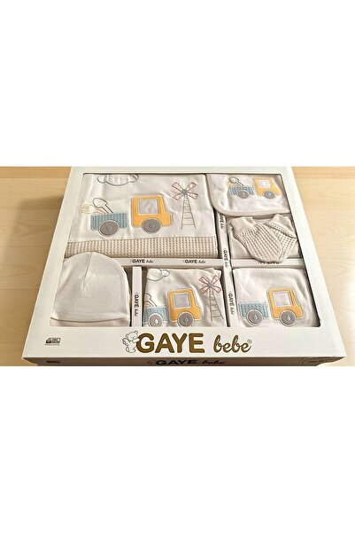 MİLAYS LİFE HOME COLLECTİON Baby Boy 0-3 Months Gaye Organic Cotton Truck Embroidered Premium Set of 10