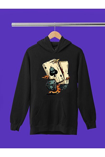 MAGORS سترة رياضية بقلنسوة من القطن المطبوع بأكمام طويلة وثلاثة خيوط