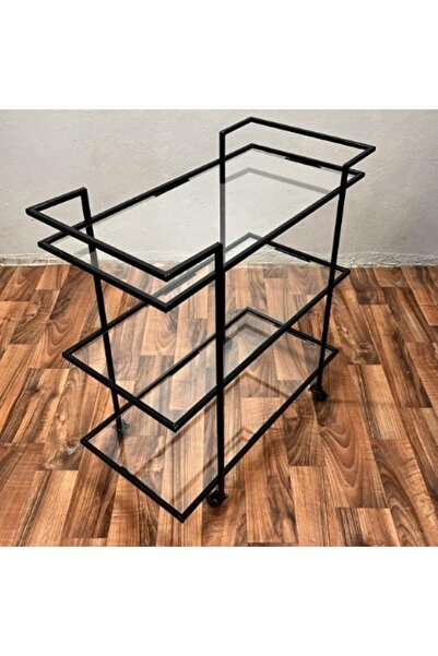 genric عربة تقديم معدنية أنيقة من FFD، عربة بار ومنظم تخزين للمطبخ مع 3 أكواب...