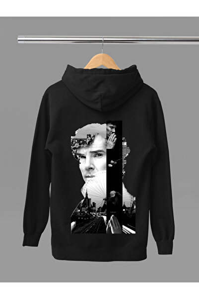 MAGORS SHERLOCK HOLMES, BUMBAC IMPRIMAT, CU MÂNĂ LUNGĂ, CU GLUGĂ, CU 3 FIȘE