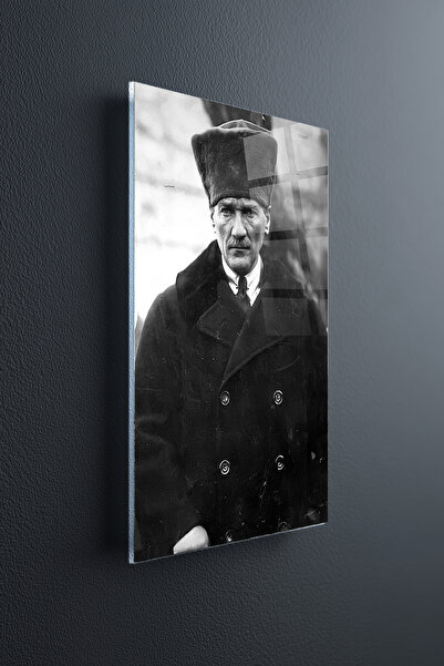 Ahsen resim çerçeve Atatürk Siyah Beyaz Kırılmaz Cam Tablo