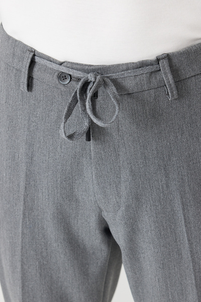 Frappoli Rollex Чоловічі середньо-сірі 4-сезонні штани-джоггери з еластичною стрічкою та шнурками