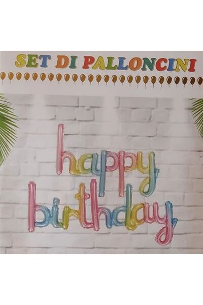 parti sürprizi Macaron Handwritten Happy Birthday Foil Balloon Set