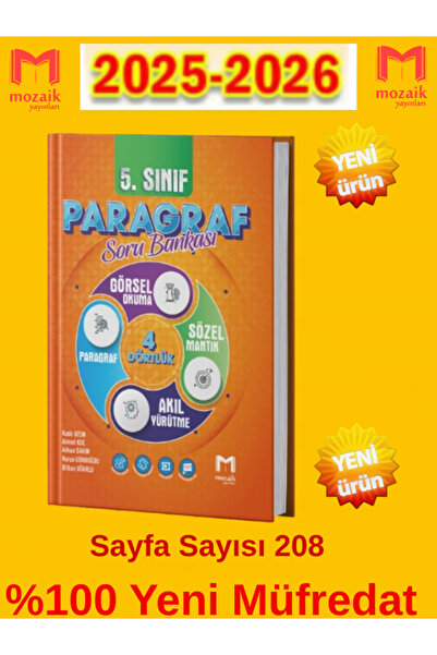 Fenomen Yayıncılık Güncel Mozaik Yeni Müfredat 5.Sınıf Paragraf (Yeni Ürün)So...