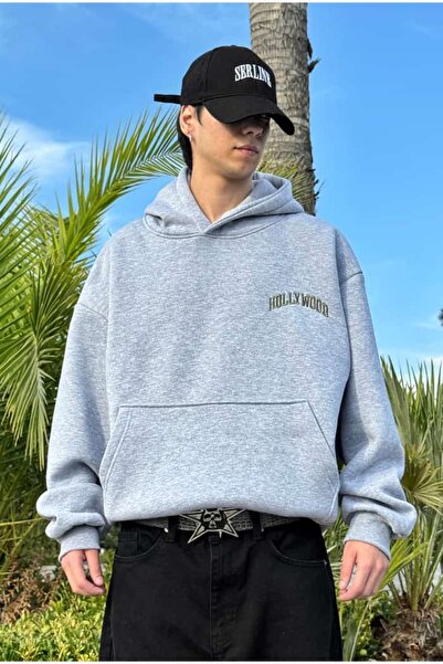 serline Премиум Холивудска бродерия Оверсайз суитшърт с качулка