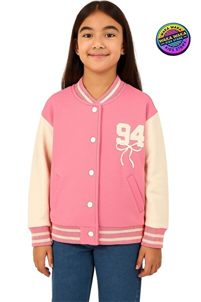 ww waka waka kids store Jachetă pentru colegiu cu broderie Strong Girls Club pentru fete