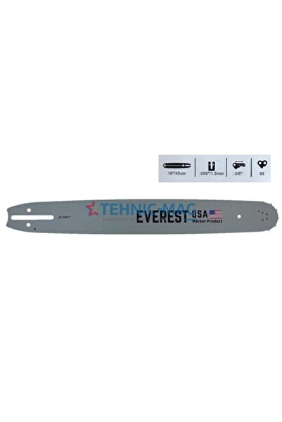 Everest Bara de drujbă 45 cm, pas 3/8, 1,5 mm - Lanț 68 dinți -