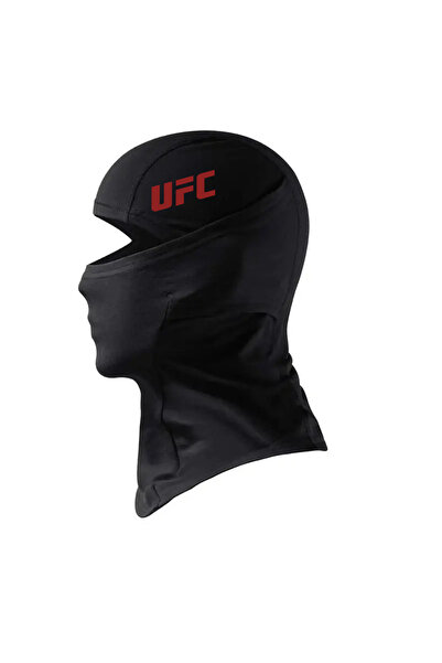 Flex UFC Yazılı Siyah Kar Maskesi Model 6 Balaklava Kış Motor Drill Dövüş Box MMA Kickbox Spor