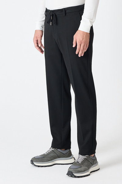 Frappoli Ανδρικό παντελόνι Jogger με κορδόνια Rollex, μαύρο, 4 εποχών, με δυνατότητα χρήσης