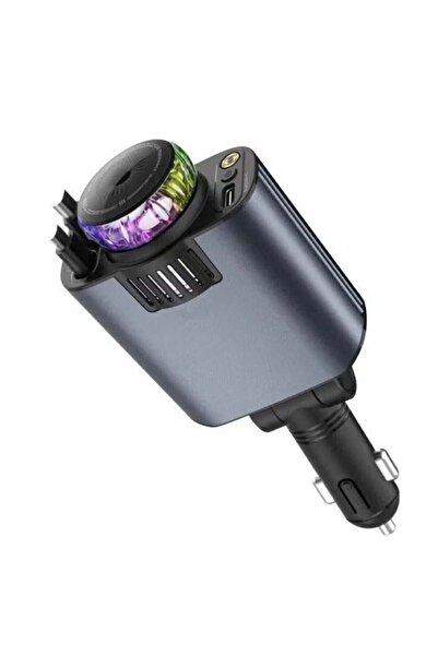 Generic 120W A5 5-in-1 Retractable Car Charger Starlight & Air Freshener