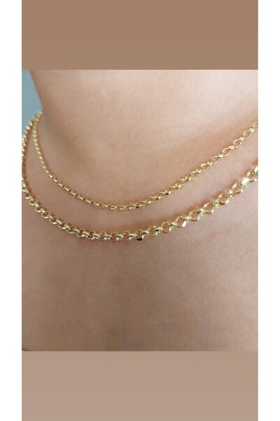 Cemal Demircioğlu Doç Zincir 14 Ayar Altın 55cm İtalyan Yuvarlak Halkalı Model Kadın Kolye