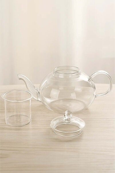 Jenisa Heat Resistant Glass Herbal Tea Infuser – Transparent Borosilicate Glass Teapot and Infuser Set