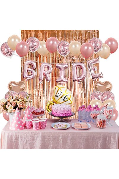 MARKQ Rose Gold Foil Fringe Curtain 1x2m Metallic Tinsel Party Backdrop for Birthday Wedding Eid [1]