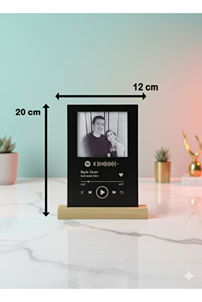 MLS HEDİYELİK Spotify Ahşap Plak Barkodlu Kişiye Özel Tasarım