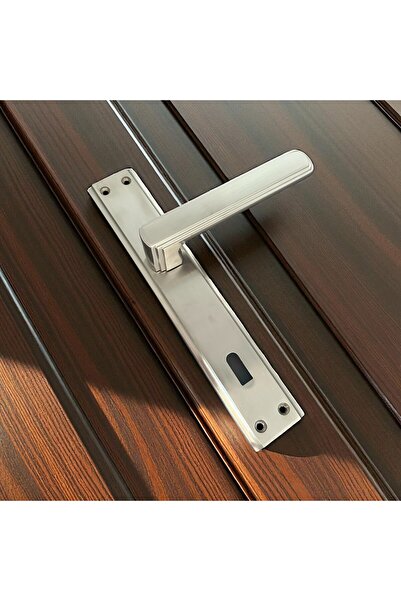 KOLDOOR İbiza Mat İnox Full Zamak Elegant Aynalı Oda Kapı Kolu 1 Takım