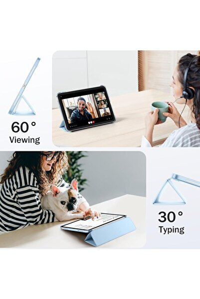 redmud teknoloji İpad 11.Nesil A16 11 İnç/10.Nesil 10.9 İnç Uyumlu Uyku Modlu Yatay Standlı Sert Smart Tablet Kılıfı