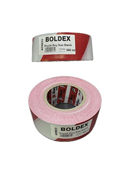 Boldex İkaz Şerit Emniyet Bandı | 360 m x 6 cm, Kırmızı-Beyaz, 30 Mikron, Day...