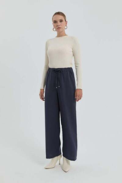 Nihan Wide Leg Trousers with Elastic Waist