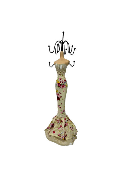 velve Suport bijuterii sub forma de silueta, cu imprimeu floral, Multicolor, ...