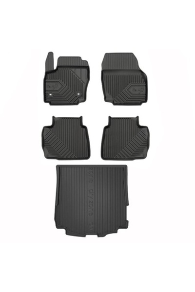 FroGum Set 5 covorașe auto Frogum, compatibile cu Ford Mondeo 4, cauciuc, negru