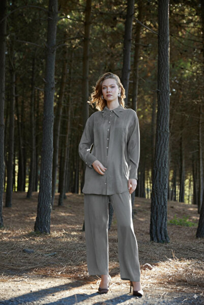 Moodbasic Premium By YAKA DETAYLI TAŞLANMIŞ İPEK TAKIM