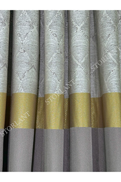 Storlant Rio Gray-Mink Panel Background Curtain Is Preferred - 1/3 Frequently Pleated L with Accessories as a Gift L Suitable for Any Room