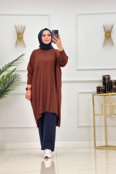 Enans Design Yandan Ruched Detail Hijab Tunic Eslem