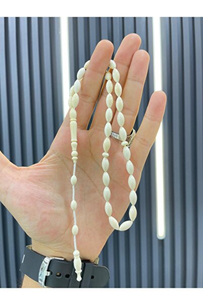 AHMET SİLVER 1. Sınıf İşcilikli Orjinal Fil Dişi Tesbih