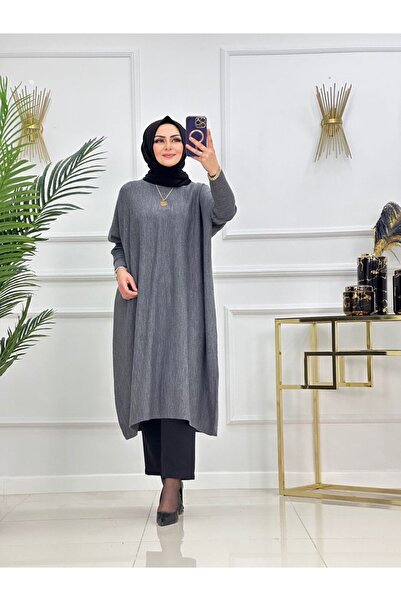 Enans Design Triko Kumaş Büyük Beden Uyumlu Evin Tesettür Tunik