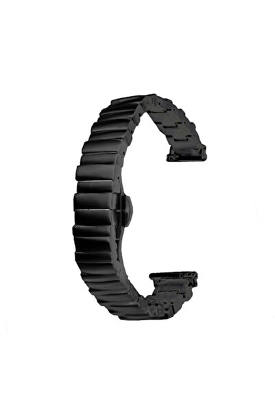 Nordic Curea subțire din oțel pentru ceas inteligent, 18 mm, neagră