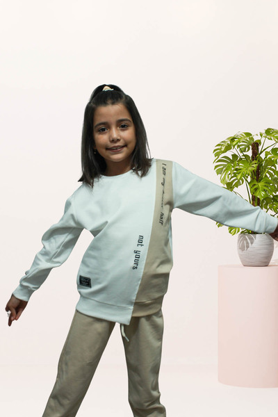 newhappylife Kız Çocuk Yazılı & Baskılı & Çok Renkli & Beli Lastikli Eşofman Takımı